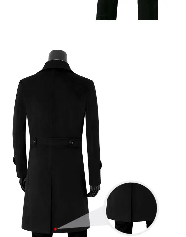 Abrigo de lana de alta calidad para jóvenes, cálido, informal, extralargo, cruzado, grueso, tallas grandes S-7XL 8XL 9XL