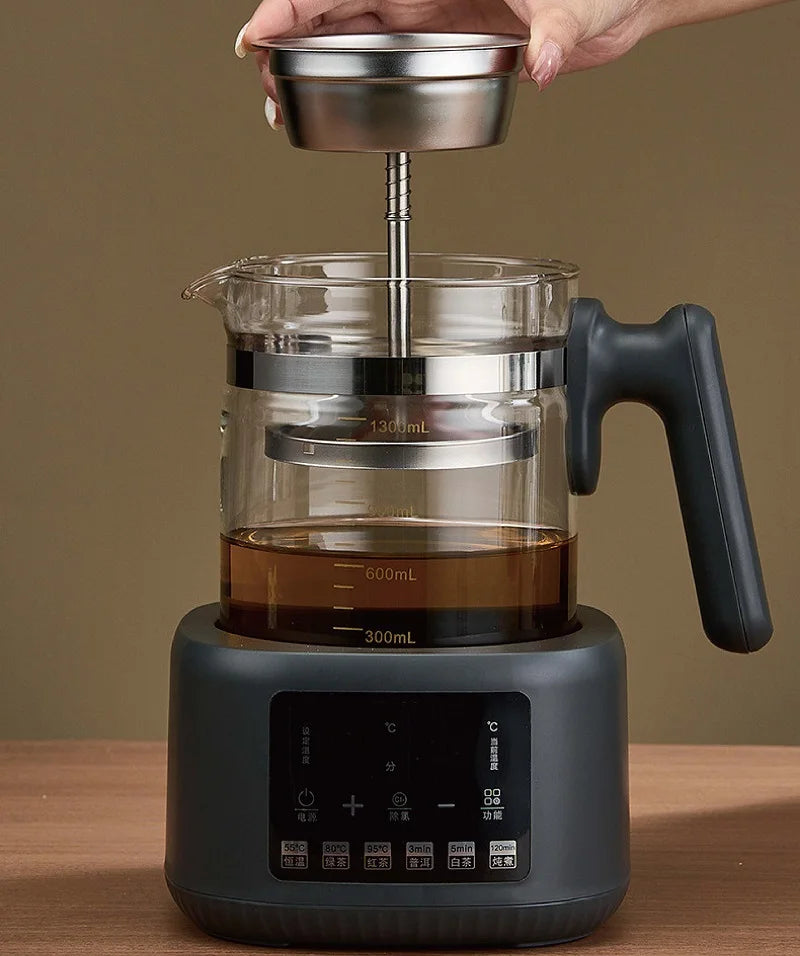 Tetera eléctrica multifuncional de 1,3 l con regulador de temperatura constante para leche, vaporizador y oficina, 220 V