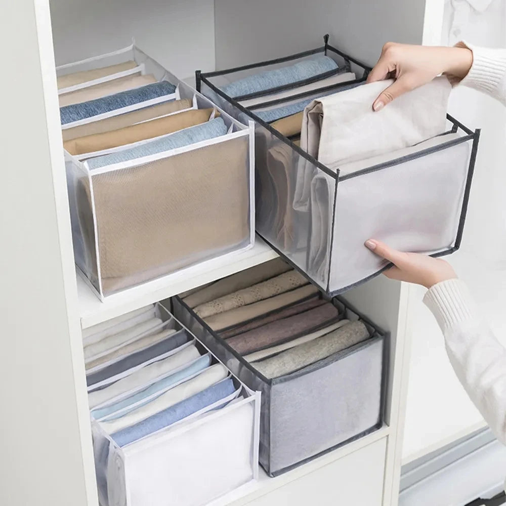 Caja de almacenamiento para organizar jeans, organizador de armario, sistema de organización de ropa, organizador de cajones, armario, organizador de almacenamiento de pantalones