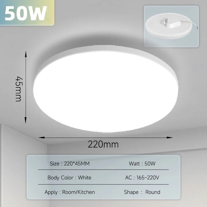 Lámpara de techo LED moderna de 15 W, 20 W, 30 W y 50 W para sala de estar, dormitorio, cocina, iluminación interior.