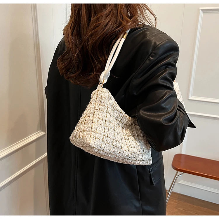 Bolso de hombro de invierno para mujer, bolso de mano con cremallera, bolso de mano informal de moda, bolso cruzado