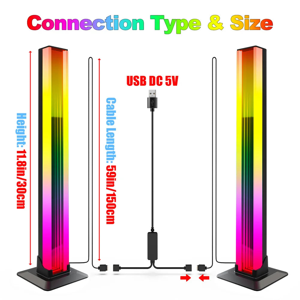 Par de luces LED RGB para decoración de habitaciones, lámpara Abyss con Bluetooth, luz nocturna ambiental, iluminación de ambiente para escritorio, TV, PC, juegos, retroiluminación