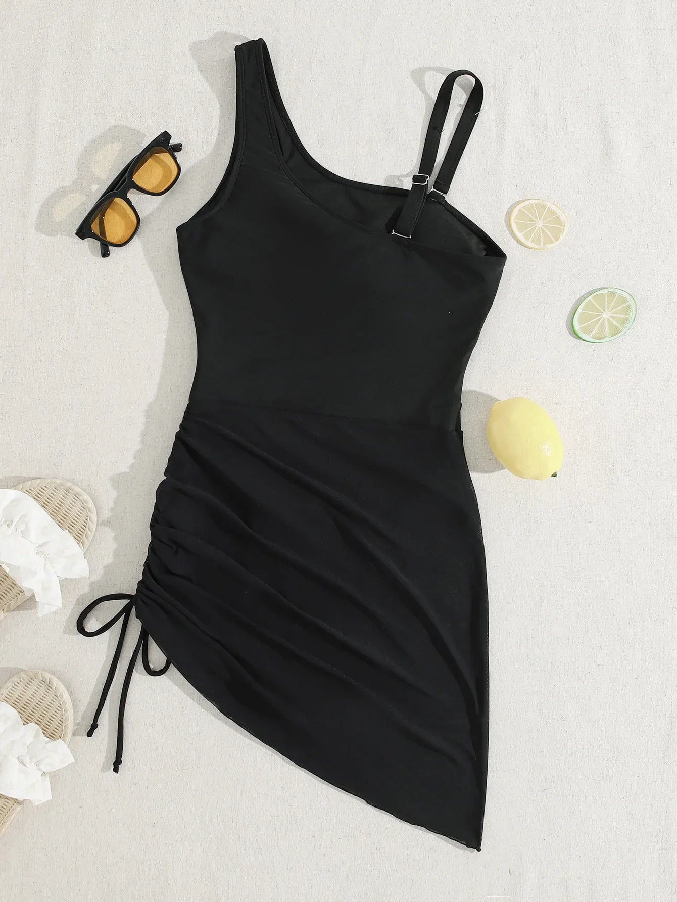 Sexy Women One-Piece Bikini Swimsuit  New Hollow Out Swimwear Women's Fashion Mesh Splicing Beachwear Set