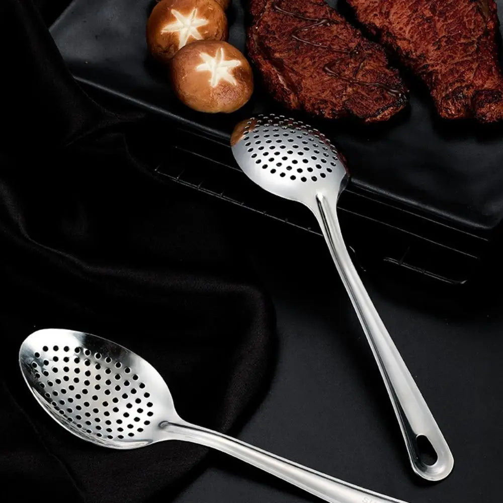 Cuchara para fideos portátil de acero inoxidable antioxidante para cocina, hogar, espumadera, colador frito
