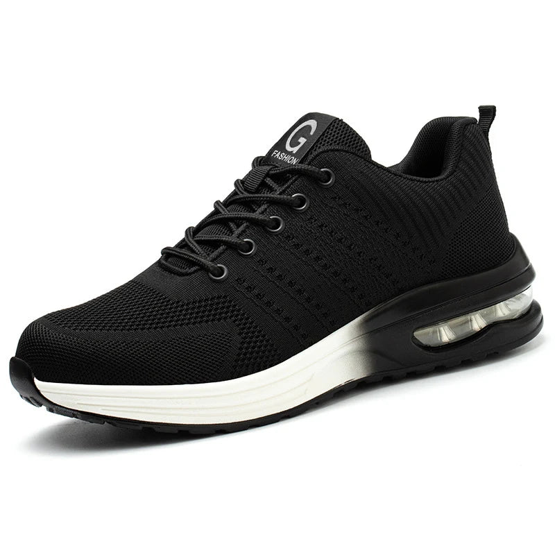 Zapatos de trabajo de protección anti-aplastamiento para hombres y mujeres, zapatos indestructibles anti-perforación, zapatos de trabajo con amortiguación de aire, zapatos de seguridad con puntera de acero para hombre.