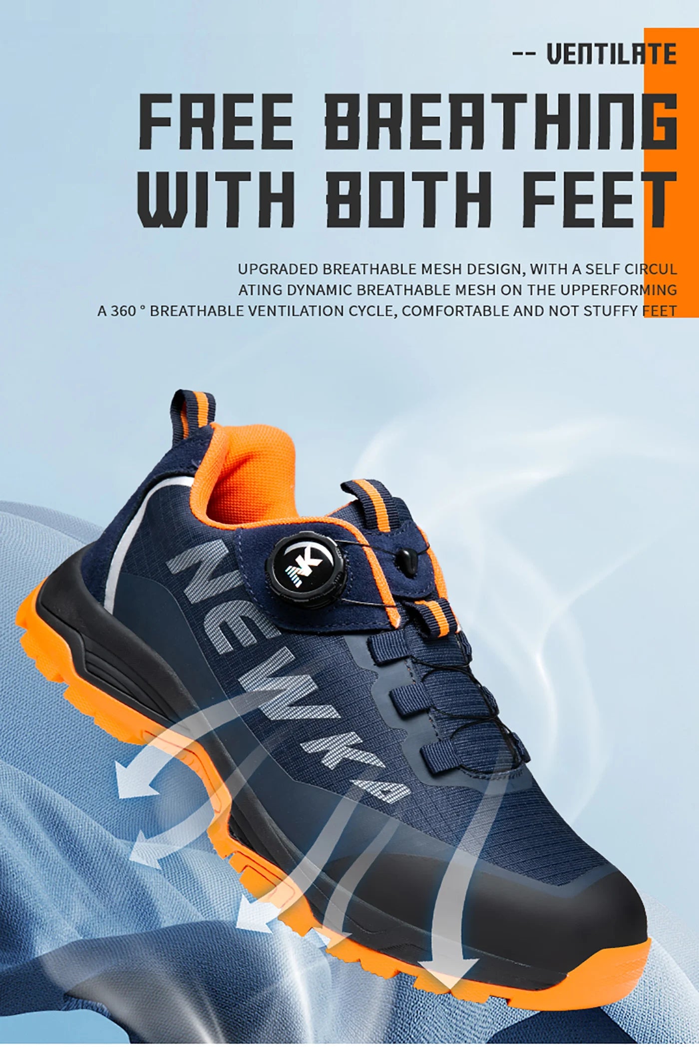 Nuevas botas de seguridad con hebilla giratoria para hombre, zapatillas de trabajo, botas para mujer, transpirables, con puntera de acero, resistentes a pinchazos.