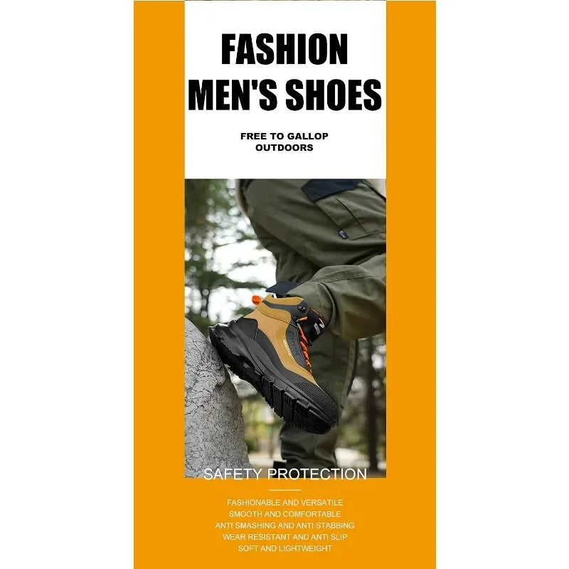 Zapatos de seguridad antisalpicaduras para hombre, botas de trabajo resistentes al desgaste, zapatos con punta de acero, zapatos protectores a prueba de pinchazos, zapatillas de seguridad