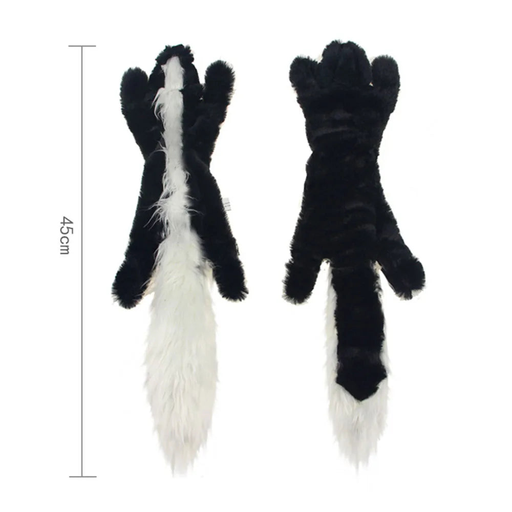 Divertido juguete de imitación de animal sin relleno para perros con chirriadores, duradero, de peluche sin relleno, con sonido chirriante, para masticar y arrugar.