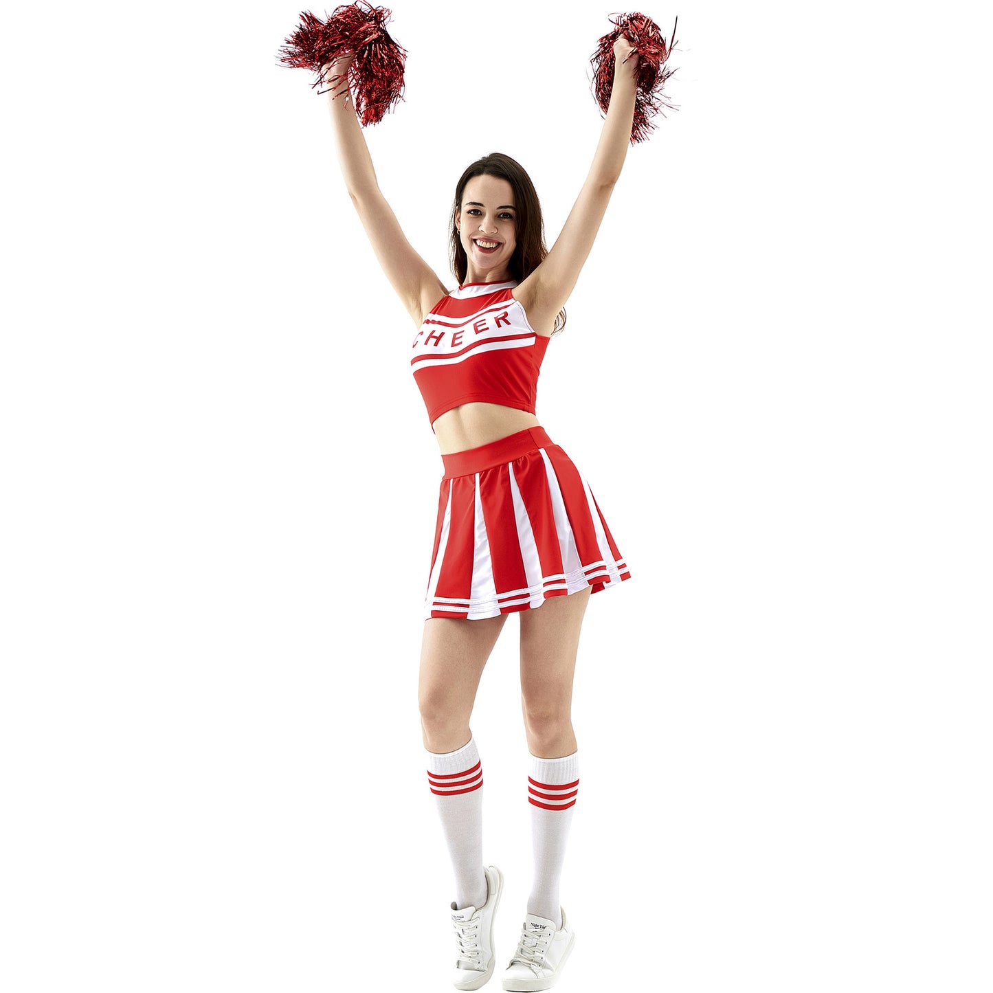 New sexy female student cheerleading costume women's adult cheerleading uniform dance uniform sleeveless crop top with mini p