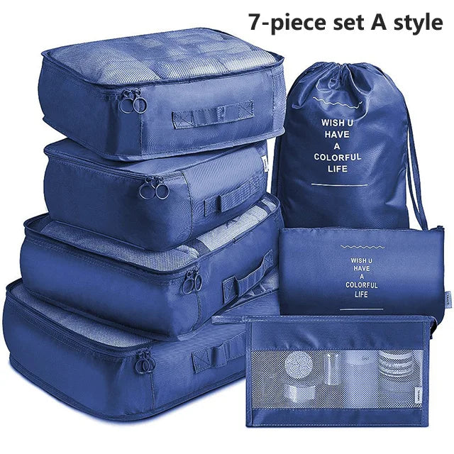 Bolsas de almacenamiento para viajes, ropa, artículos de tocador, zapatos, organizador, bolsas para dormitorios de estudiantes, bolsas para clasificar ropa, cubos de embalaje