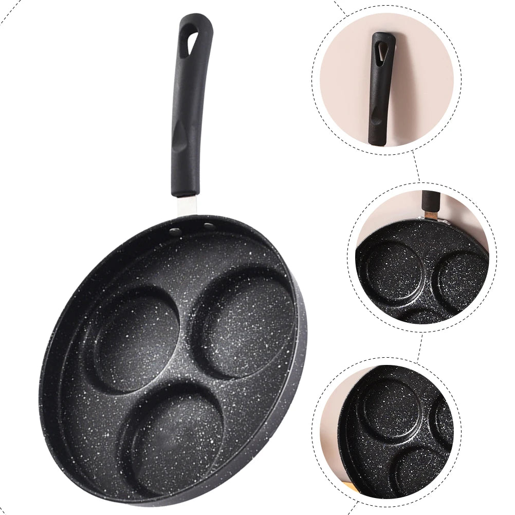 Mini sartén para huevos de 10 pulgadas de acero inoxidable, utensilios de cocina, antiadherente, para desayuno, multifuncional, fácil de limpiar H