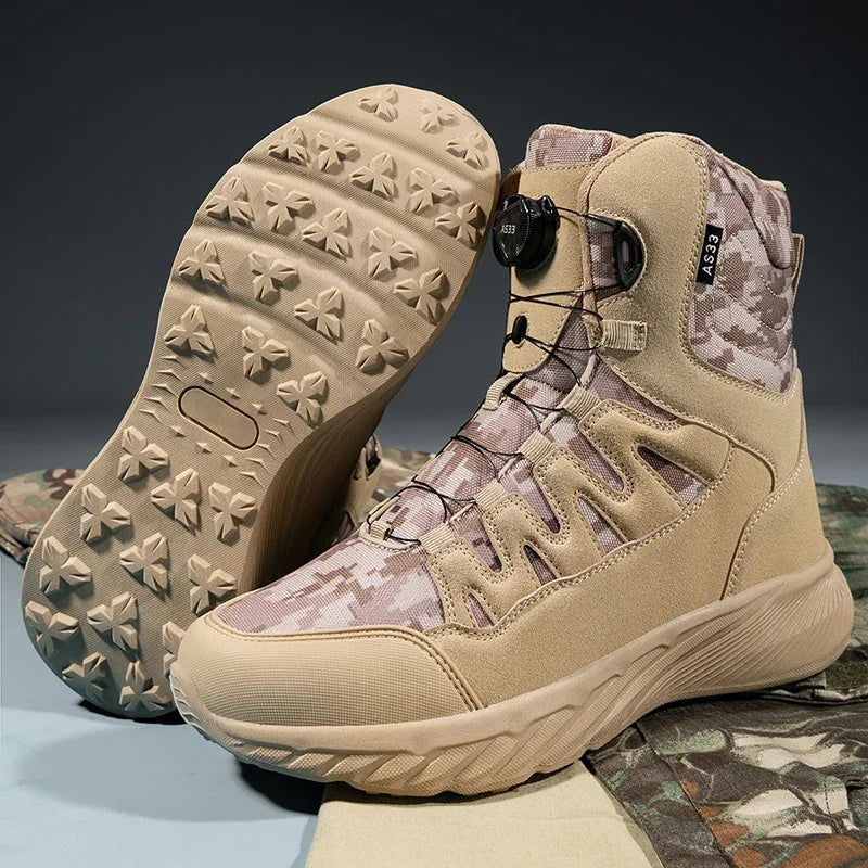Botas tácticas para hombre, marca Army Boot, estilo militar, hasta el tobillo, para senderismo, seguridad, trabajo en el desierto, escalada, impermeables, de alta calidad.