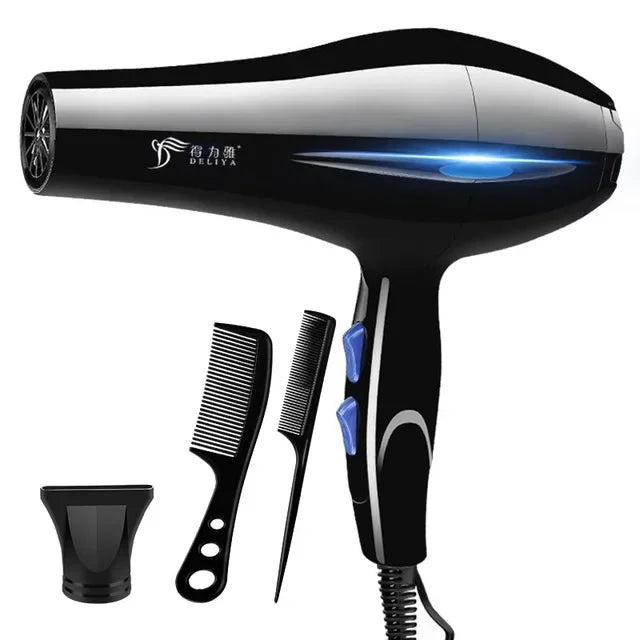 Secador de pelo profesional de 2200 W, potente, de calentamiento rápido, con ajuste de frío y calor, con aire iónico y colector de aire.