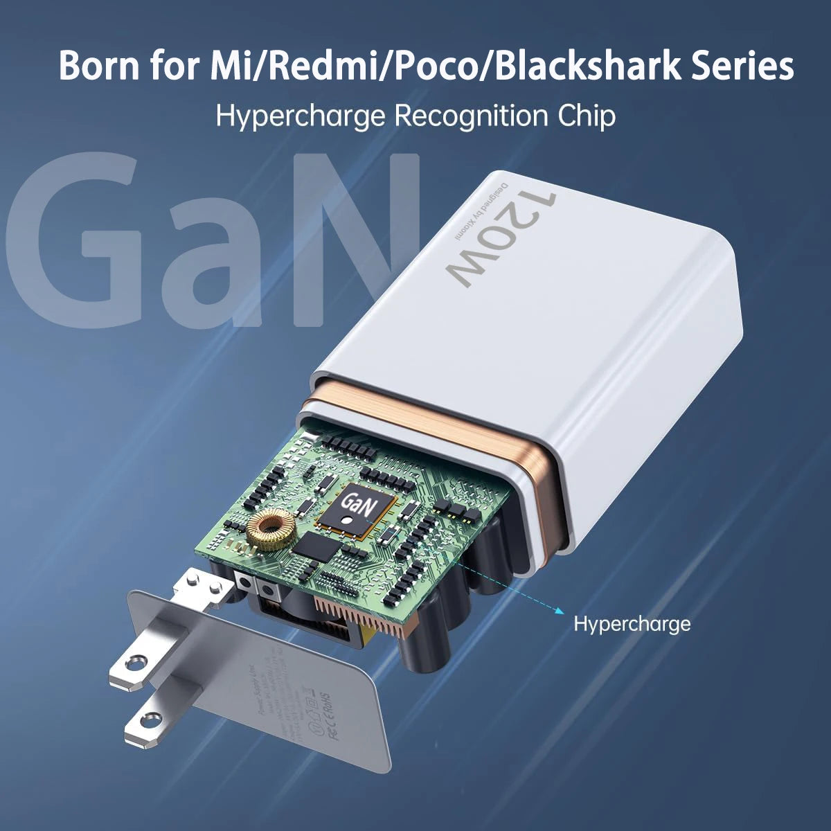 Cargador original Xiaomi de 120 W con conector tipo C y carga rápida GaN. Compatible con Xiaomi Mi 17, 14 Pro, 13t, Poco F7 Ultra, F4 GT y Redmi Note 13 Pro+.