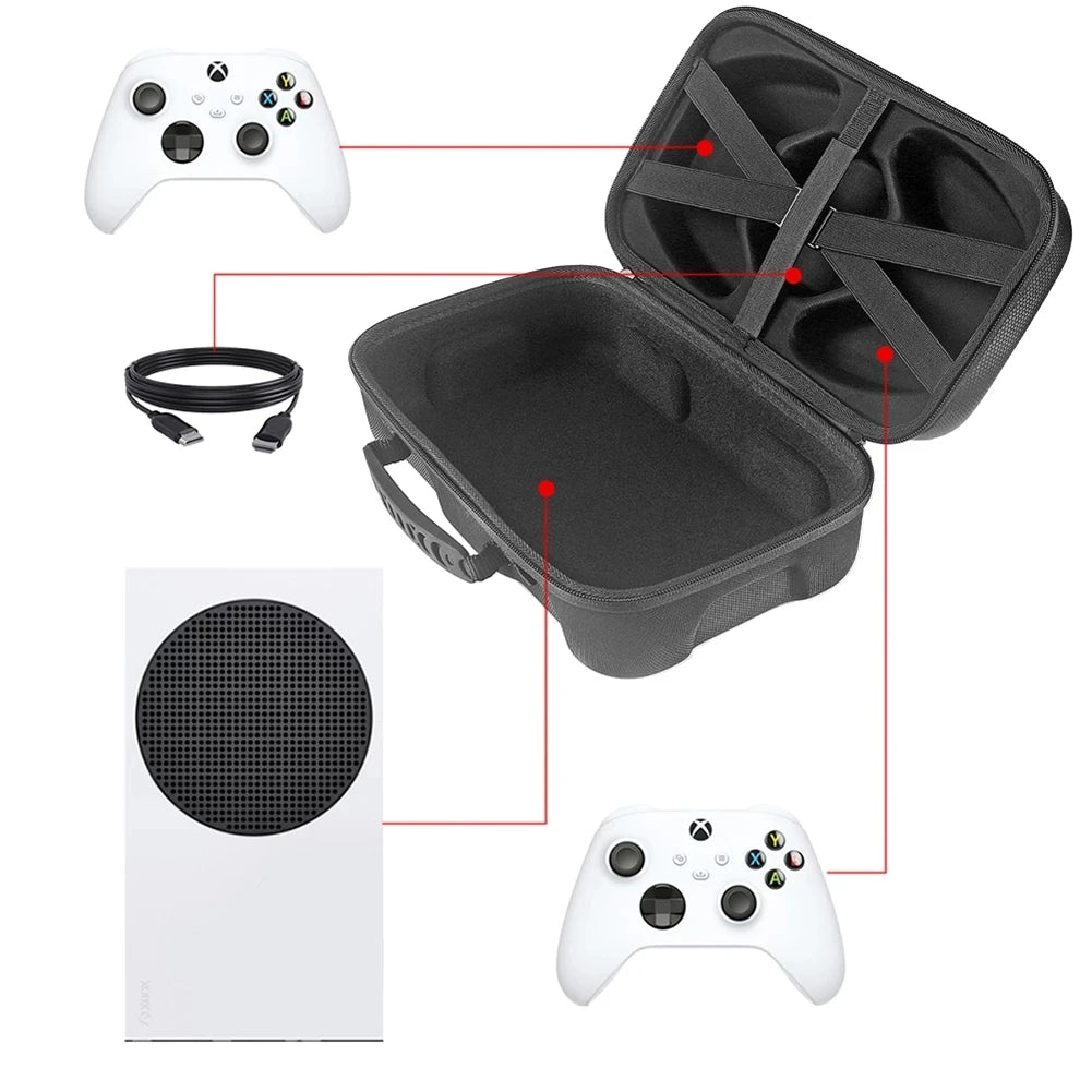 Bolsa para consola de juegos Xbox Series S, mando, accesorios, estuche rígido, organizador de almacenamiento, maleta de viaje