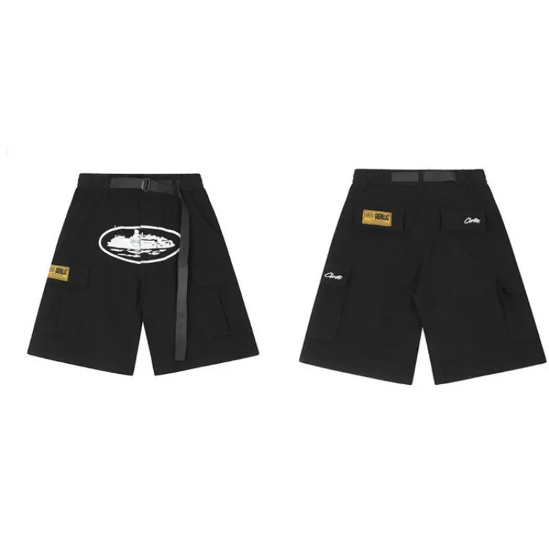 Pantalones cortos de trabajo holgados e informales con estampado multibolsillos para hombre, estilo hip hop, estilo urbano, a la moda