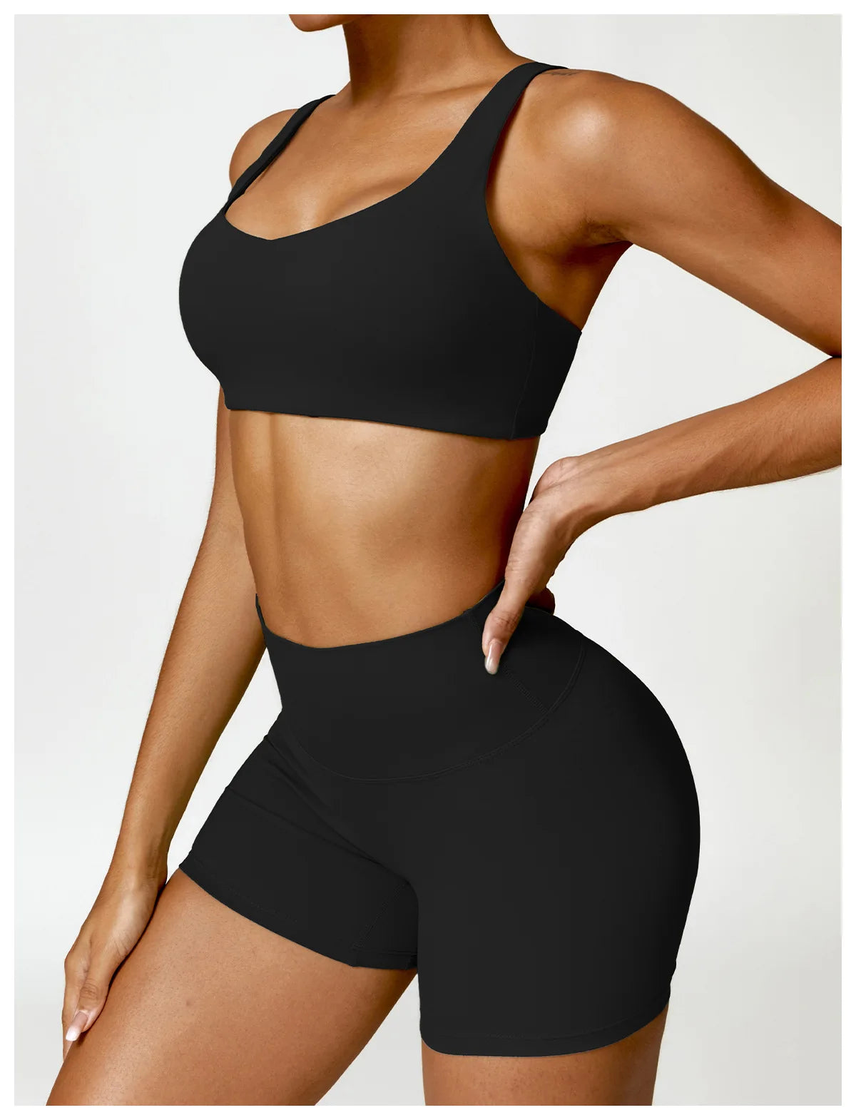 Conjunto de chándal de yoga para mujer, 2 piezas, ropa deportiva para entrenamiento, ropa deportiva, leggings de gimnasio, sujetador de fitness, top corto, trajes deportivos de manga larga