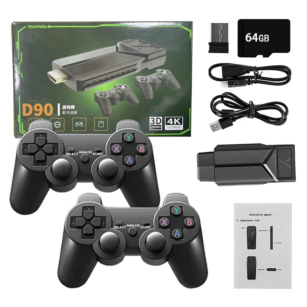Consola de videojuegos Y6 con salida 4K HD y dos controladores inalámbricos 2.4G, más de 10 000 juegos para PSP/PS1/N64/CP1/CP2/CP3/Neogeo/GBX/MAME