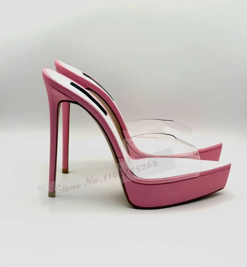 Botines ALMUDENA con holograma iridiscente en color plata y rosa, con plataforma alta y tacón grueso, metalizado mate