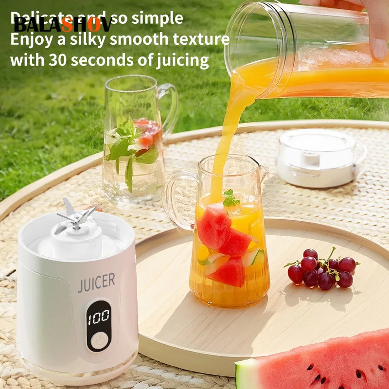 Exprimidor portátil de 600 ml, multifuncional, para uso doméstico, con hielo picado, recargable por USB, para exteriores, máquina eléctrica para hacer jugos de frutas.