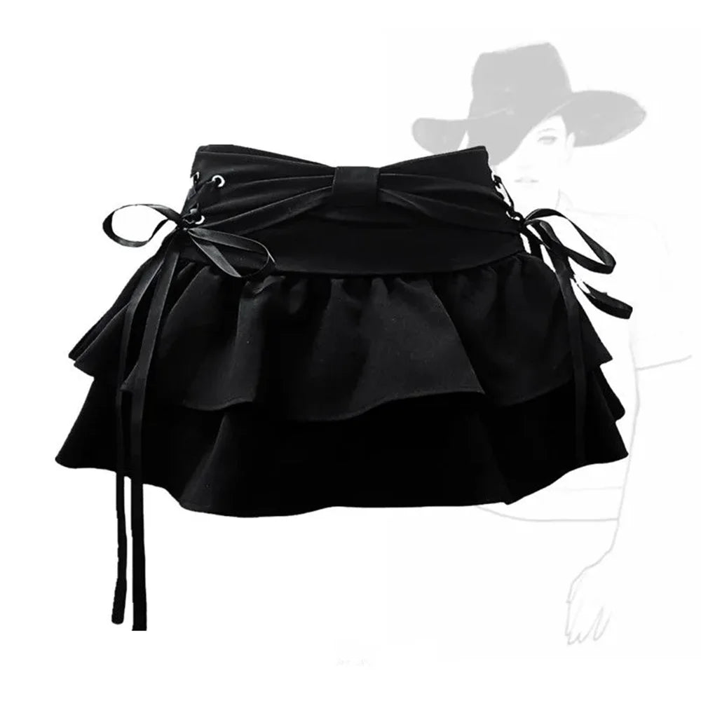 Nueva moda para mujer, chica sexy, dulce lazo kawaii, ropa vintage Y2k, ropa urbana americana, sexy, de verano, estilo gótico, minifaldas vaqueras