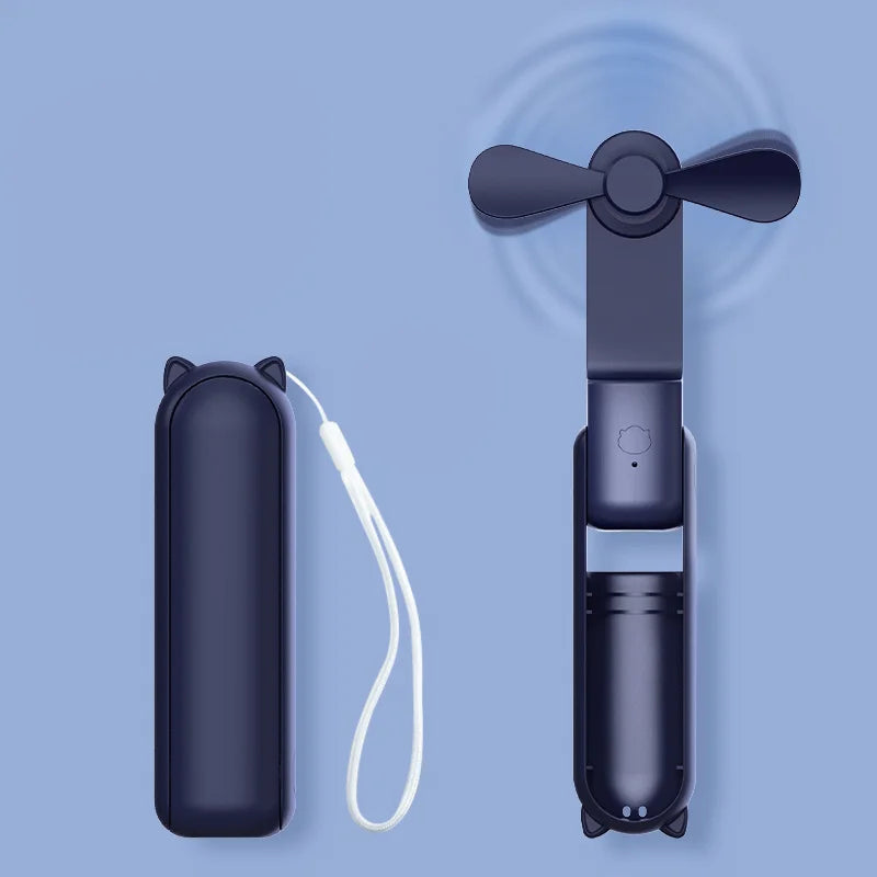 Ventilador portátil de diseño Hook, mini ventilador de mano, diseño único, ventilador de mano personal portátil, recargable por USB con potente turboventilador.