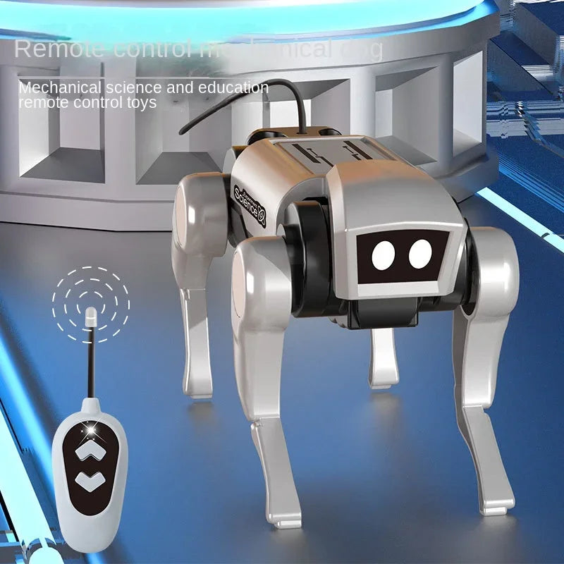 Robot RC con control remoto para niños, juguete mecánico para perros, enseñanza de ciencias, modelo de ensamblaje DIY, juego eléctrico, juguetes para niños, regalo para niños