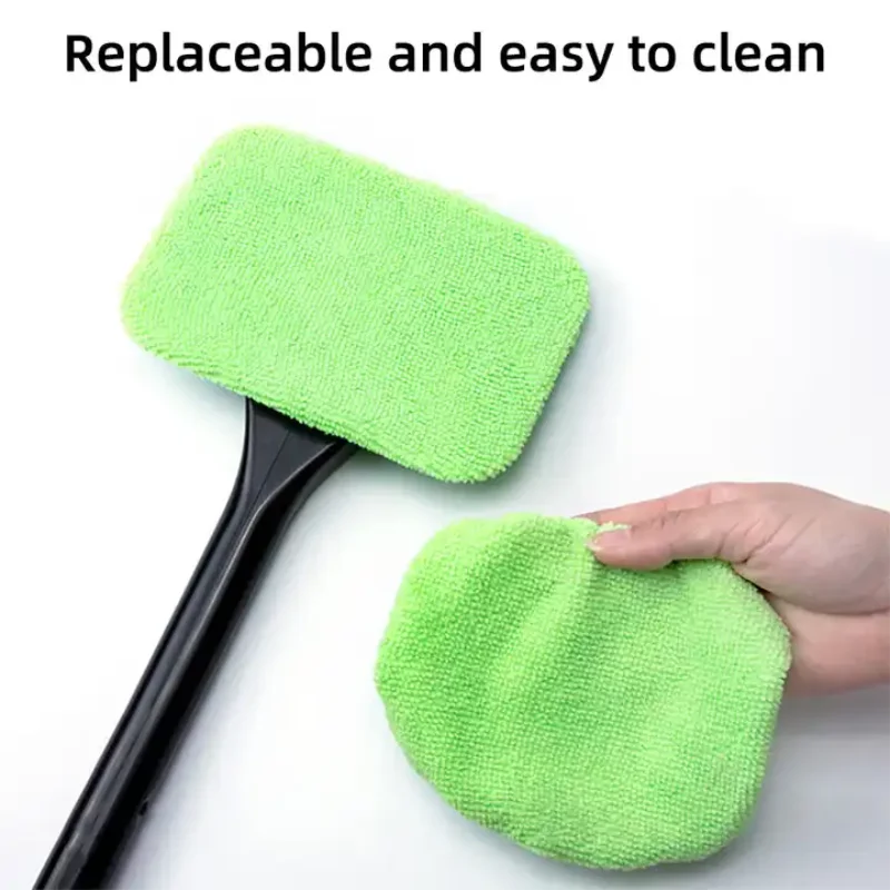 Kit de cepillo limpiador de ventanas de coche con mango largo, herramienta de lavado de parabrisas, limpiaparabrisas interior, accesorios para coche