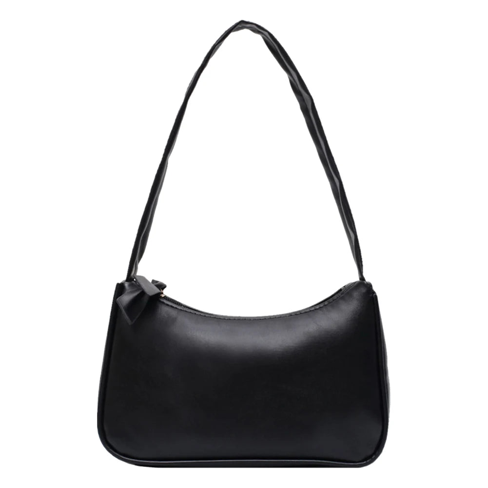 1 bolso retro para el antebrazo, bolso de mano con lazo para mujer, bolso de piel sintética para compras al aire libre.