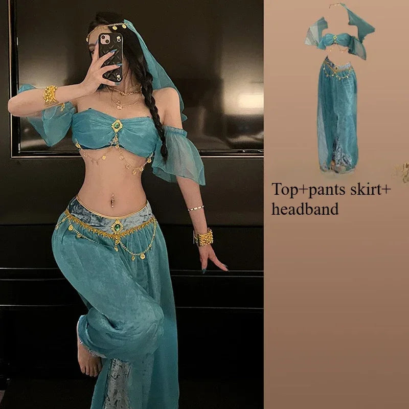 Role Playing Sexy Western Region Dancer Peacock Princess Greek Goddess Costume Hot Egyptian Indian Dancer Exotic Costume Stage