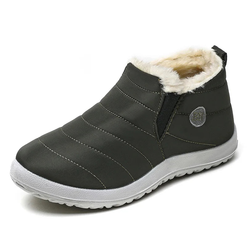 Botas de nieve cálidas para hombre, zapatillas de invierno de talla grande, zapatos de felpa para hombre, botines impermeables unisex, zapatos de trabajo para hombre, calzado