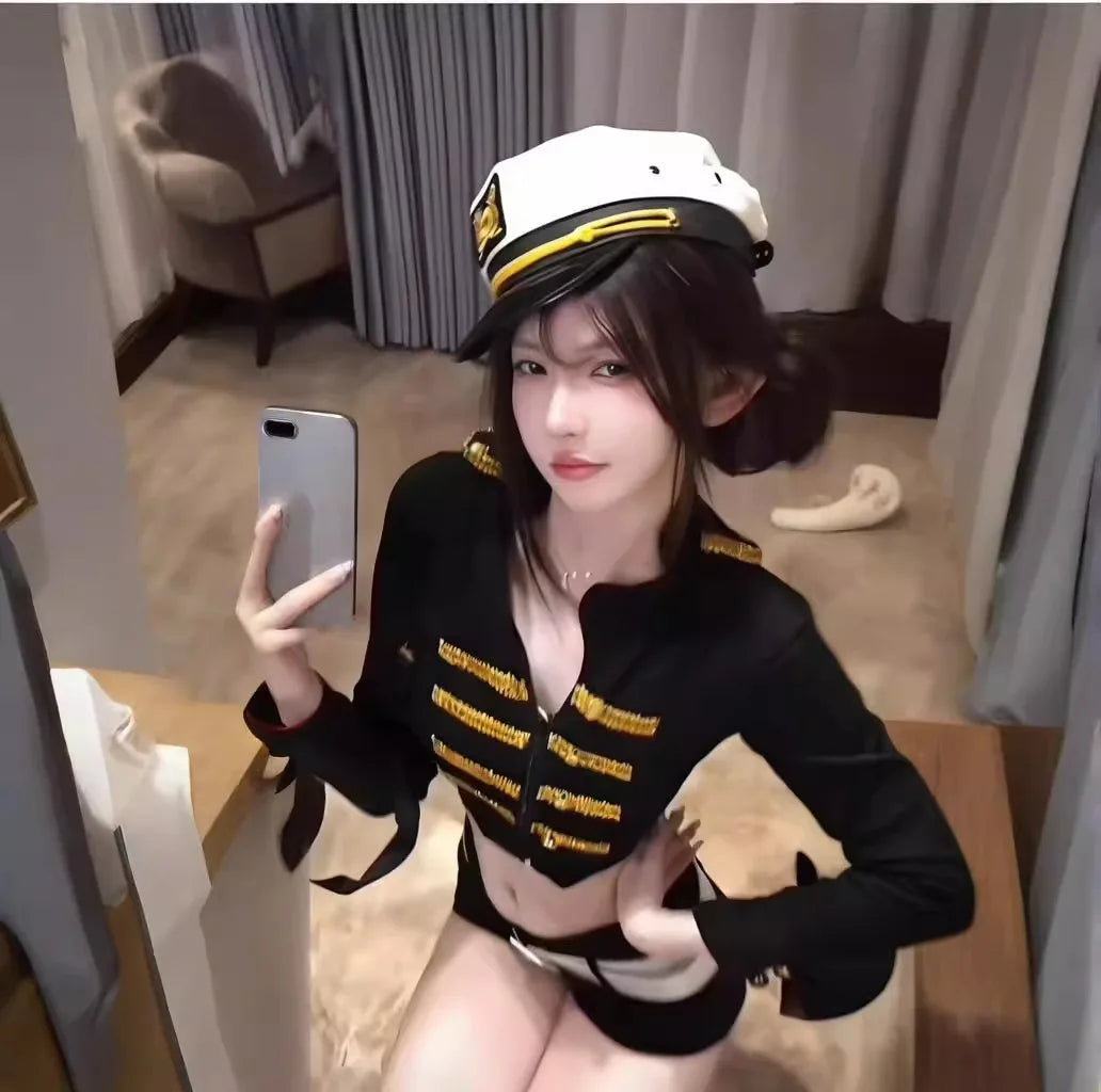 2025NEW Airline Stewardess Cosplay For Woman Sexy Air Hostess Uniform Halloween Costumes Fancy Role Play Party