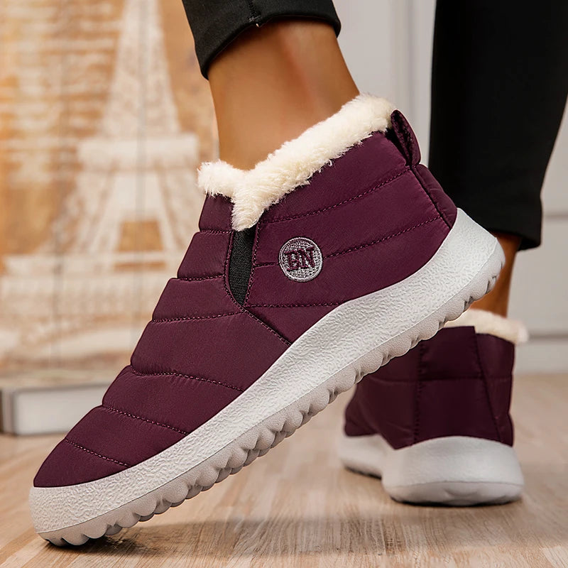 Botas de nieve cálidas para hombre, zapatillas de invierno de talla grande, zapatos de felpa para hombre, botines impermeables unisex, zapatos de trabajo para hombre, calzado