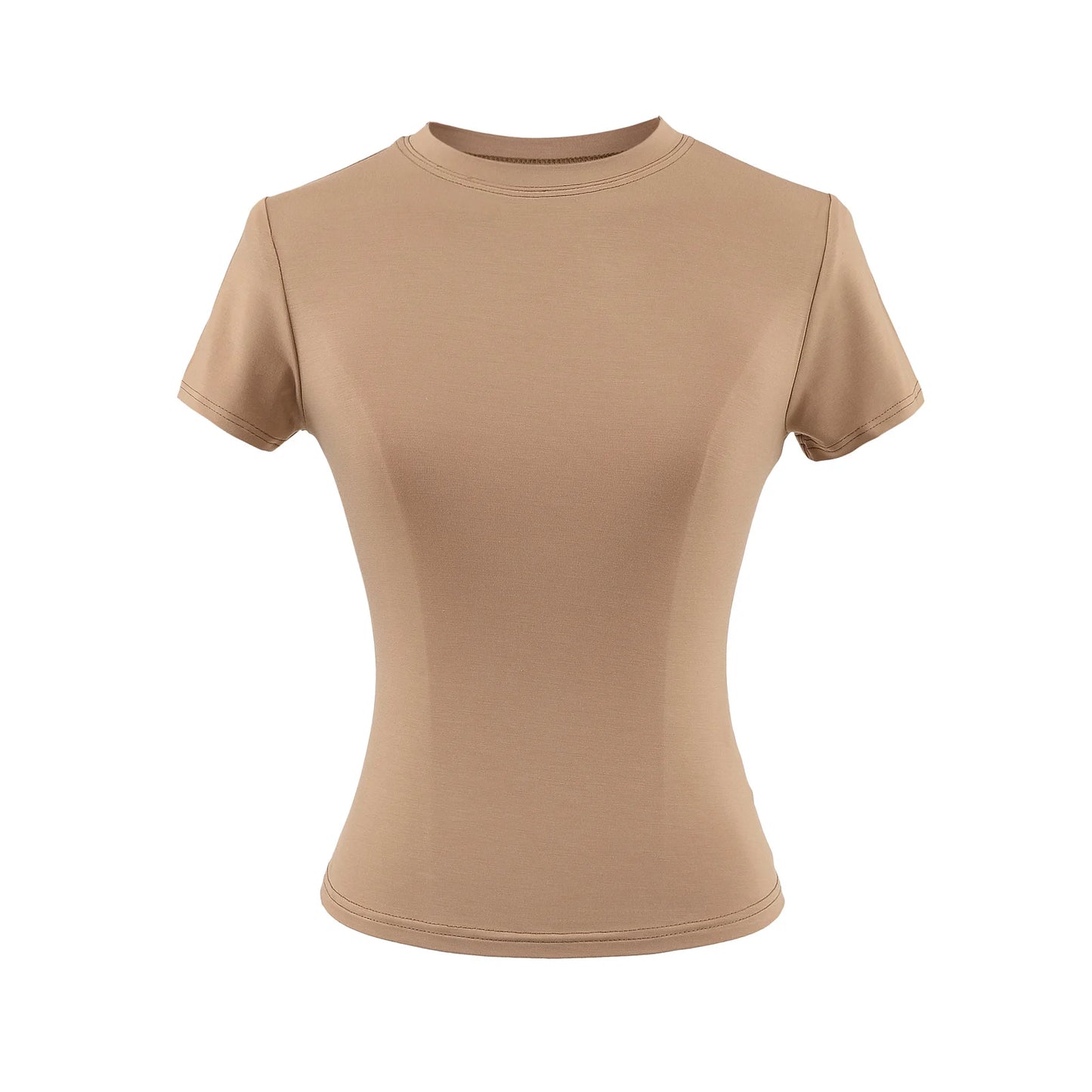 Camiseta informal de alta calidad para mujer, blusa sexy ajustada de manga corta, tendencia de moda, ropa lisa, tops Y2K, 2024