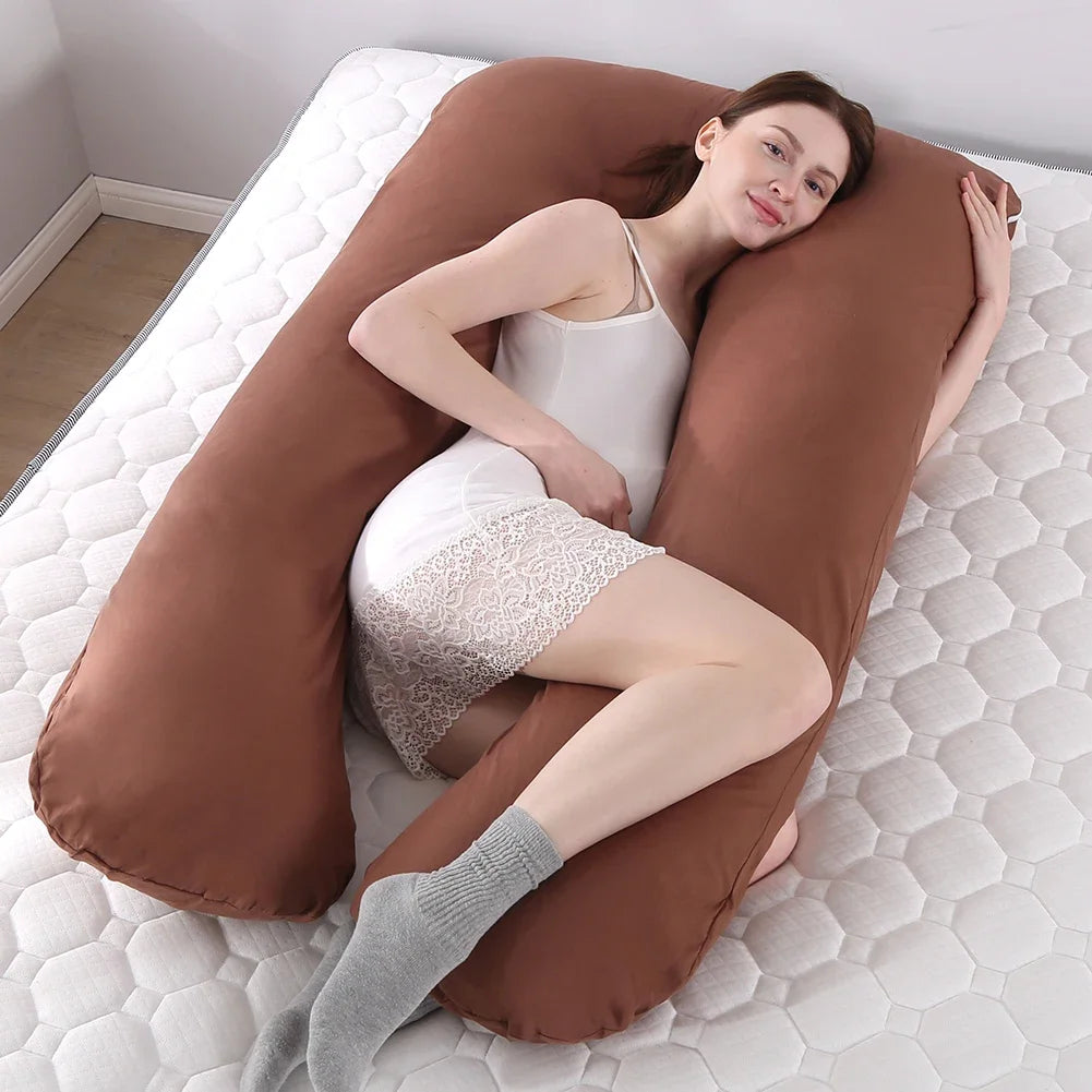 Funda de almohada de maternidad de algodón puro tipo U para embarazadas