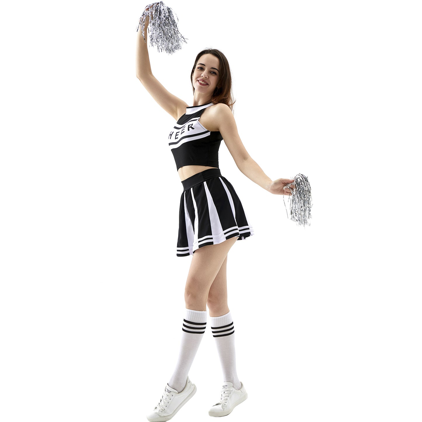 New sexy female student cheerleading costume women's adult cheerleading uniform dance uniform sleeveless crop top with mini p
