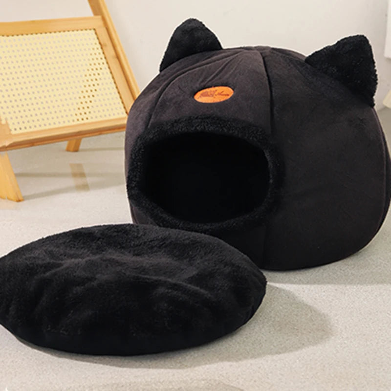 Nueva cama para gatos de invierno, cómoda y profunda para dormir, pequeña colchoneta, cesta para perros pequeños, productos para mascotas, tienda de campaña, acogedora cueva nido para interiores, cama para gatos