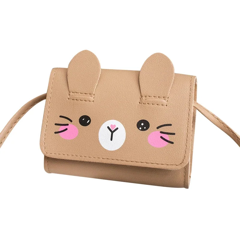 Accesorios para niños, bolso bandolera pequeño con diseño de conejo, bolso bandolera pequeño para niñas, monedero pequeño con dibujos animados para niños y niñas.