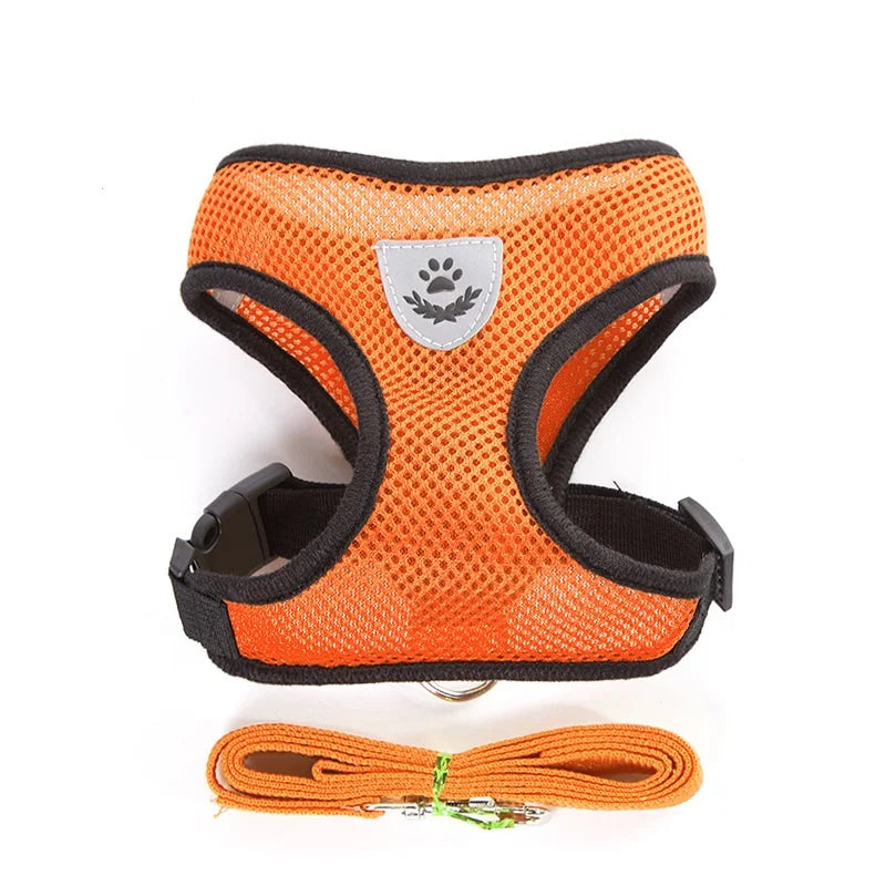 Arnés y correa de malla transpirable de nailon para perros y gatos, chaleco, arnés para perros pequeños, gatitos y gatos, accesorios para mascotas.