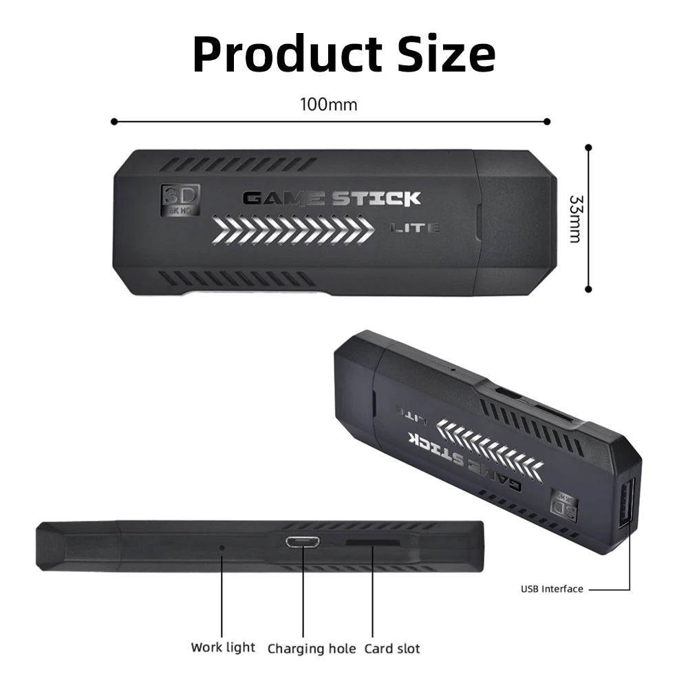 Consolas de videojuegos Velec, controlador inalámbrico doble de 2,4 G, 4K, 20 000 juegos, 64 GB, juegos retro, regalo para TV.
