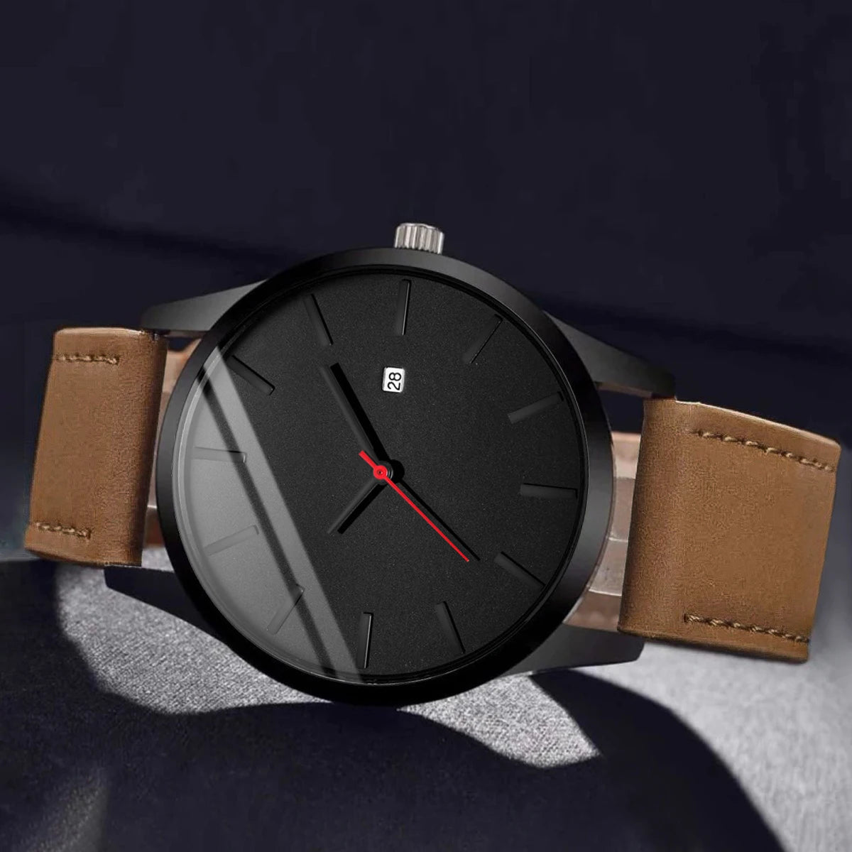 Reloj Masculino para hombre, relojes deportivos a la moda, reloj de pulsera de cuarzo con correa de cuero y calendario para hombre, relojes para hombre