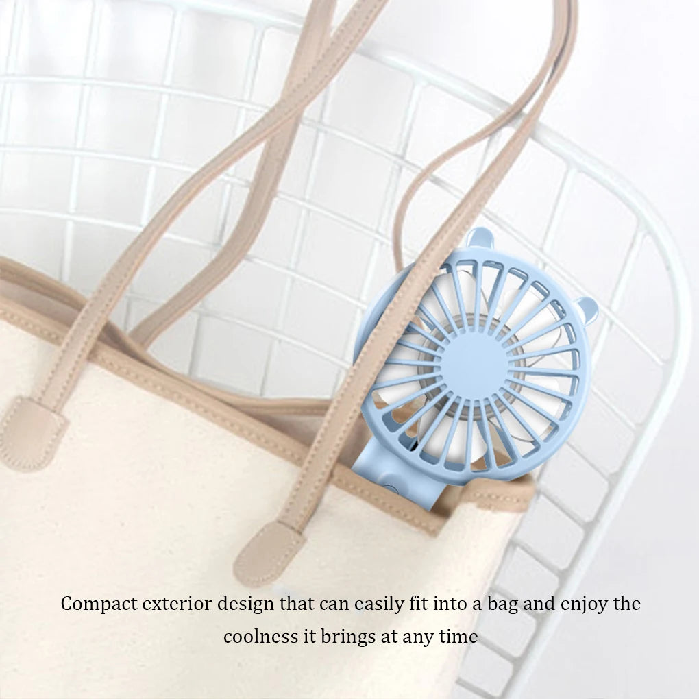 Ventilador portátil recargable por USB, ventilador de escritorio con base, pequeño ventilador de maquillaje para pestañas, para mujeres y niñas, para exteriores, oficina, color blanco