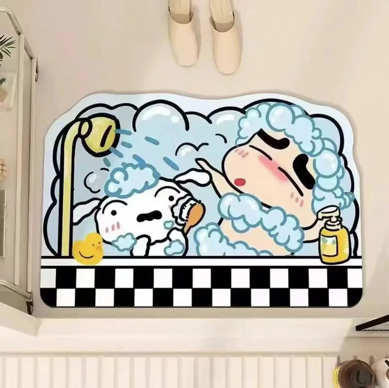 Alfombrilla de ducha de secado rápido, ideal como regalo para el hogar o como accesorio de decoración de anime.