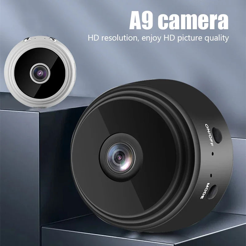 Minicámara WiFi de 9 pulgadas, grabadora de video inalámbrica, grabadora de voz, cámara de monitoreo de seguridad para el hogar inteligente para bebés y mascotas.