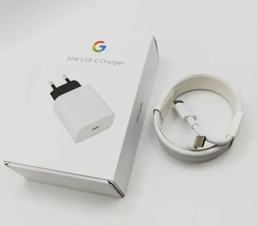 Cargador original de 30 W para Google Pixel 9, 8, 7, 6 Pro XL, 8 A, 7 A, carga rápida, enchufe UE/EE. UU., compatible con dispositivos USB-C.