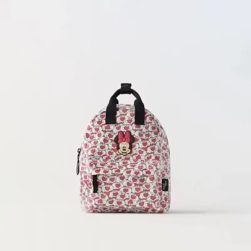 Mochila de moda con dibujos animados de Mickey Mouse de Disney, mochila escolar de lona de Minnie para mujer, mochila de gran capacidad a la moda, mochila para niñas