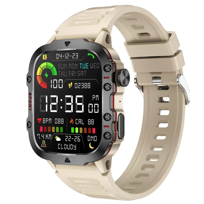 Reloj inteligente QX11 para hombre y mujer, pantalla grande de 1,96 pulgadas, HD, Bluetooth, llamadas SOS, asistente de voz, rastreador de actividad física deportivo