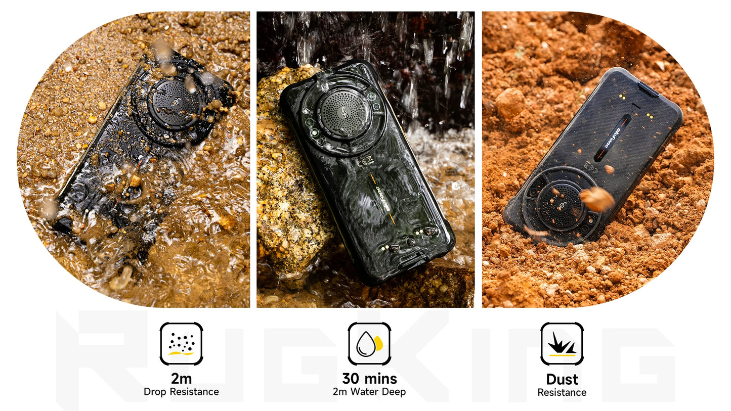 【Estreno mundial】Ulefone RugKing 4G Teléfono resistente Android 15 Hasta 16GB+256GB Smartphone resistente al agua 9600mAh NFC Versión global