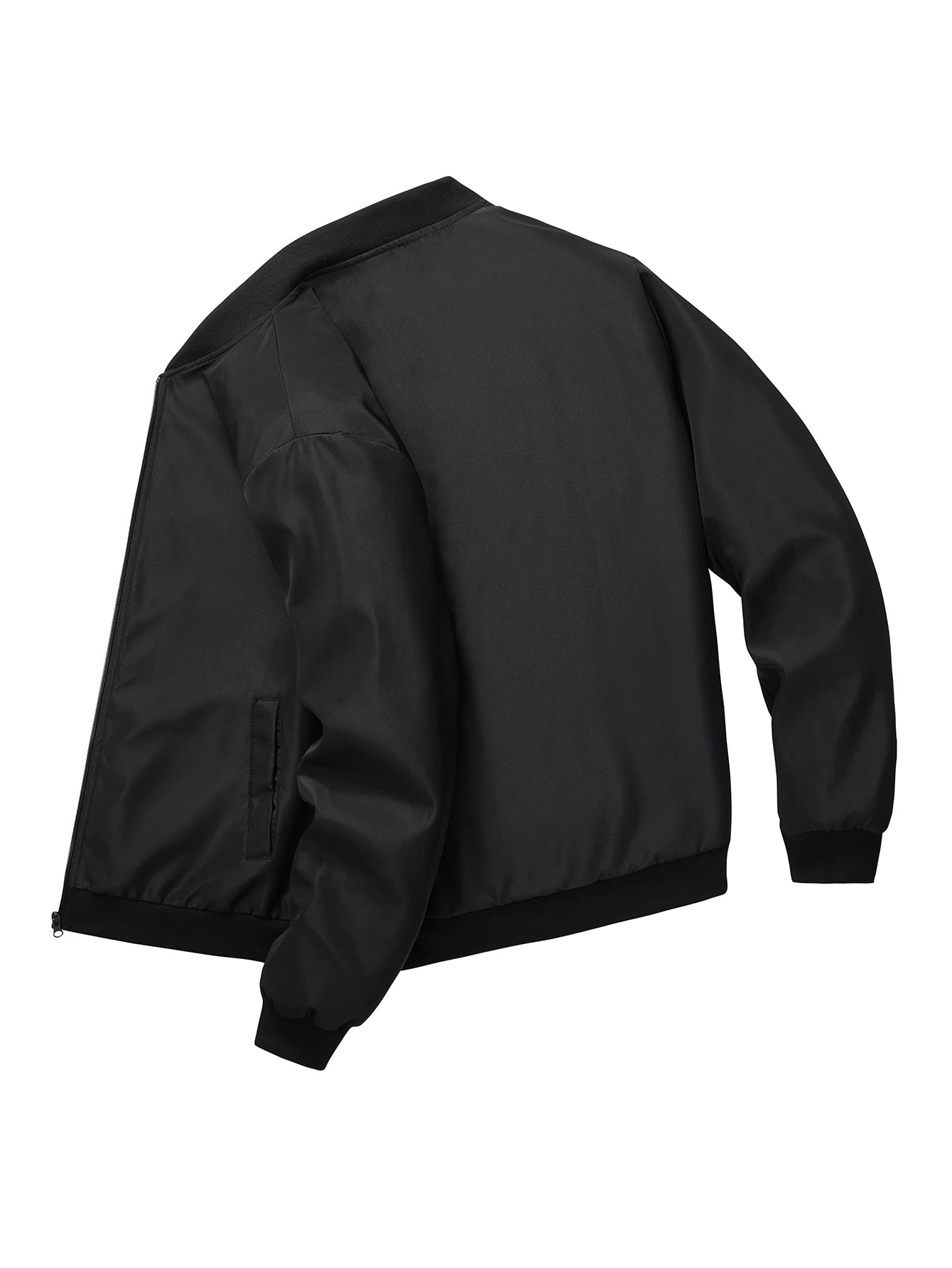 Chaqueta corta holgada de color liso con cuello de béisbol para hombre, abrigo fino informal de negocios, tendencia primavera-otoño 2024