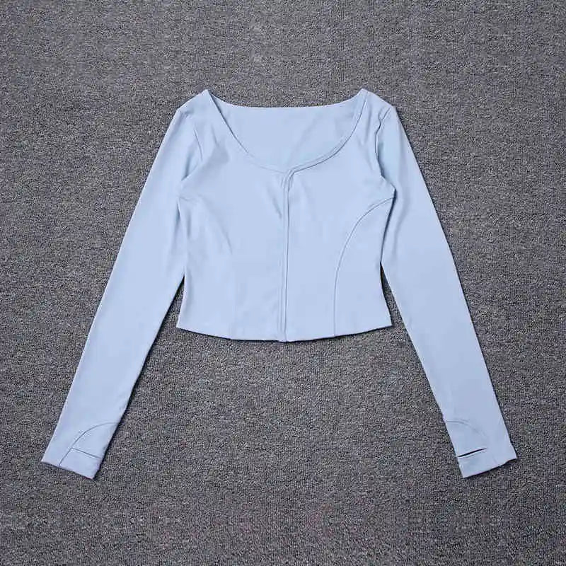 Ropa de yoga fitness para mujer, ropa deportiva de manga corta con escote cuadrado, otoño 2025, de secado rápido, transpirable y adelgazante.